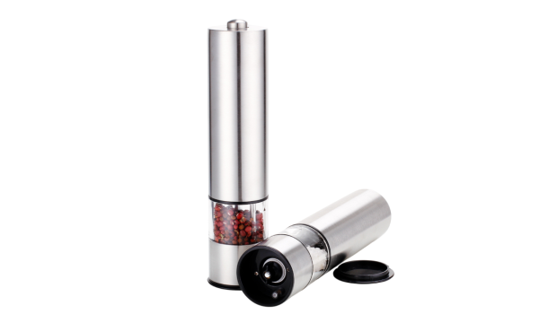 Electric Pepper Salt Mill Grinder Stainless Steel Batteries Included